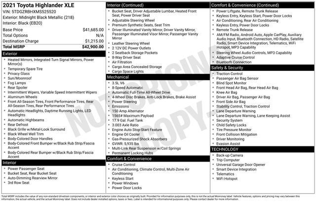 2021 Toyota Highlander XLE