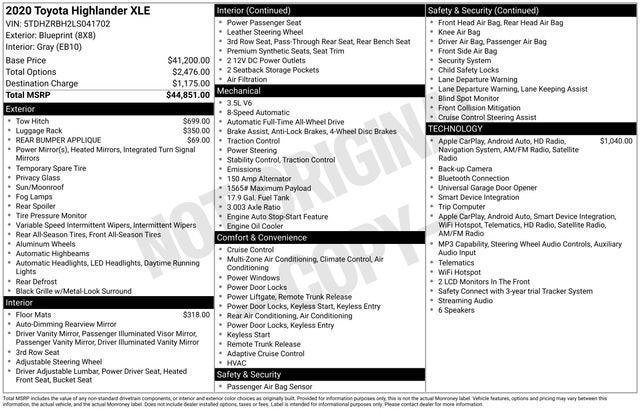 2020 Toyota Highlander XLE