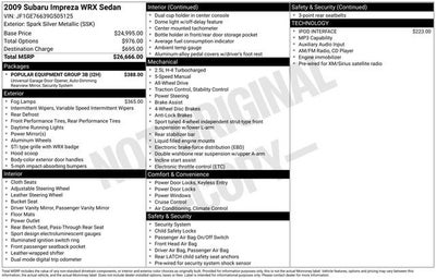 2009 Subaru Impreza Sedan WRX WRX