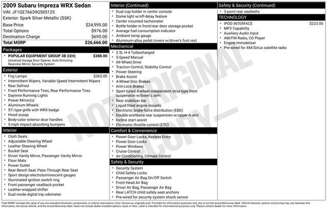 2009 Subaru Impreza Sedan WRX WRX