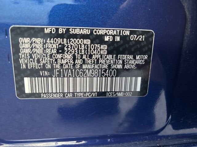 2021 Subaru WRX Premium