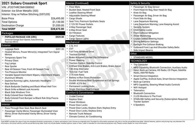 2021 Subaru Crosstrek Sport