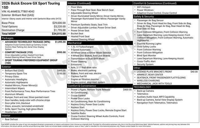 2026 Buick Encore GX Sport Touring
