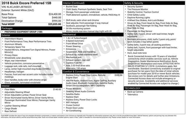 2018 Buick Encore Preferred