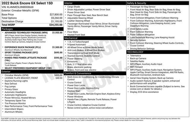 2022 Buick Encore GX Select