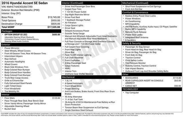 2016 Hyundai Accent SE