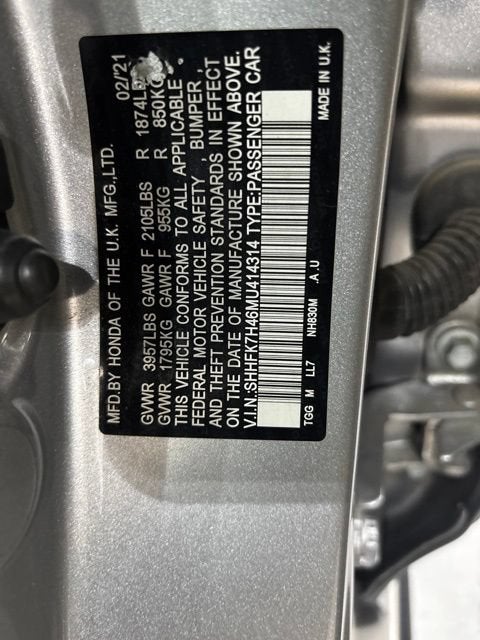 2021 Honda Civic Hatchback Sport