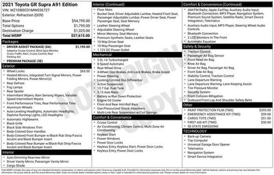 2021 Toyota GR Supra A91 Edition